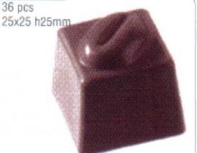 Форма для шоколада поликарбонатная МА 1019 Куб с кофейным зерном
