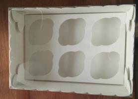 Коробка для 6-ти капкейков  с прозрачным окном