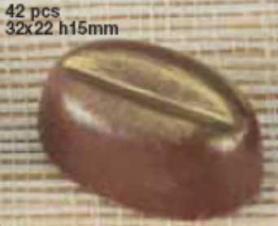 Форма для шоколада поликарбонатная МА 1529 Кофейное зерно большое