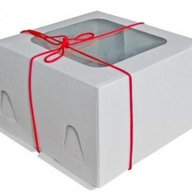 Коробка для торта 3-4 кг с окном, белая